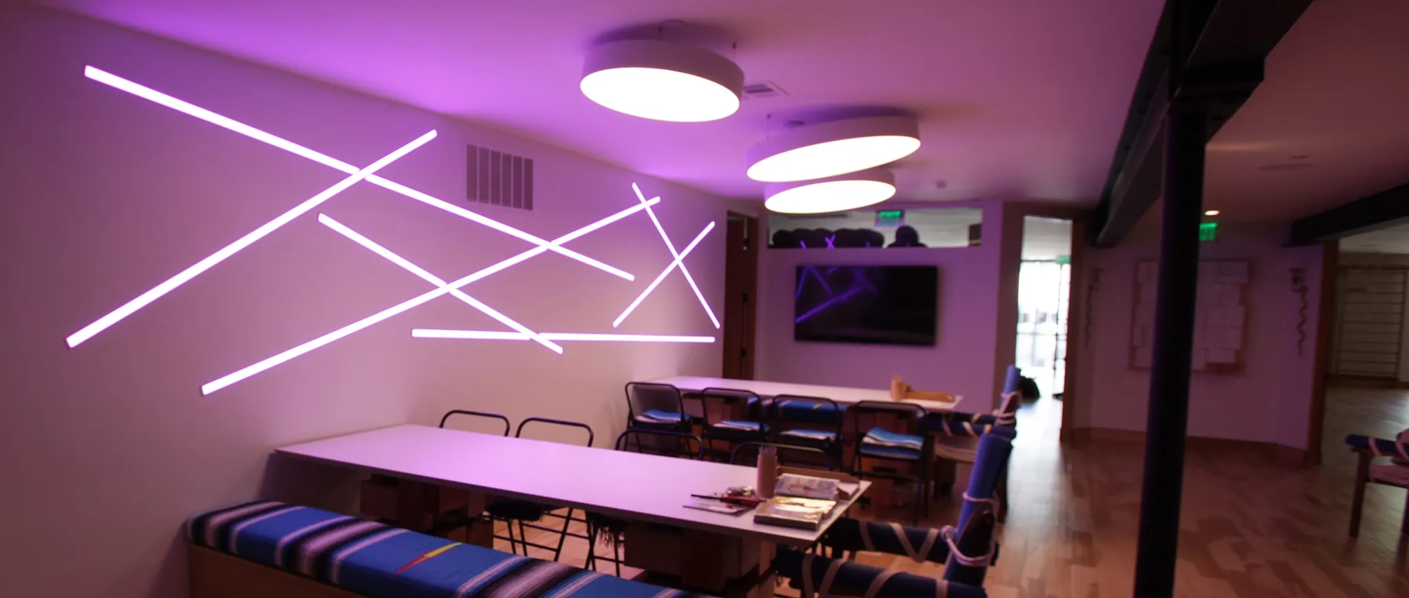 Striking Office Lobby Lighting Design